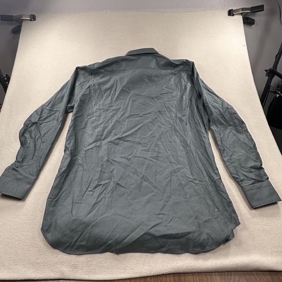 Canali Shirt Mens 18.5 Gray Micro Pattern Cotton Dress Button Front Italy 47 - Picture 2 of 12